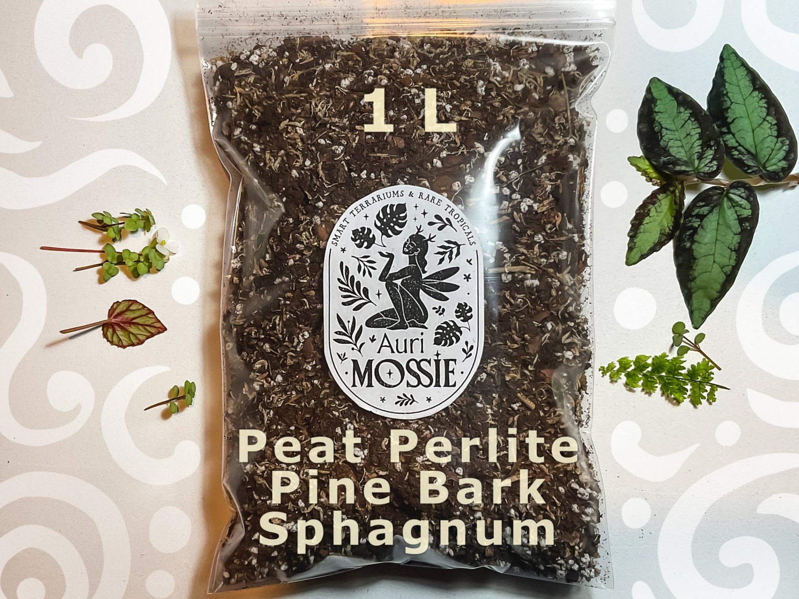 Torferde mit Perlit, Pinienrinde und Sphagnum – luftiges Zimmerpflanzen-Substrat 1 Liter