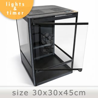 Terrarium für tropische Pflanzen mit LED-Beleuchtung, 30x30x45 cm