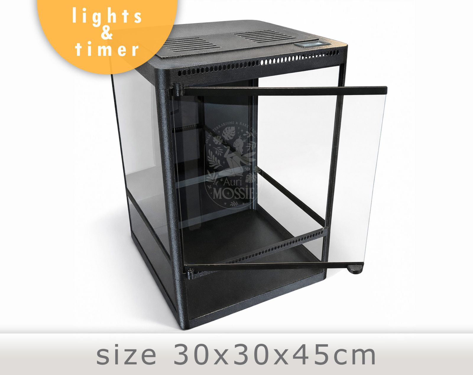 Terrarium für tropische Pflanzen mit LED-Beleuchtung, 30x30x45 cm